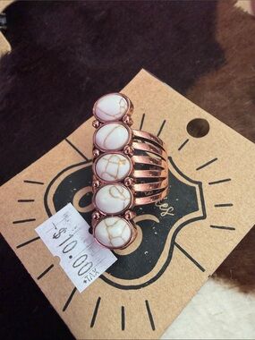 Rose Gold White Stone Statement Ring